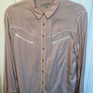 Light Pink AllSaints blouse, western style.